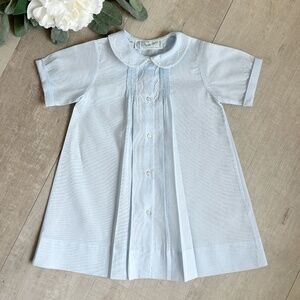 Boys Blue Heirloom Embroidered Collar Daygown Coming Home Portrait Feltman NWT